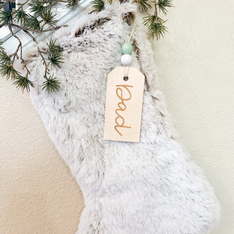 Boho Inspired Personalized Christmas Stocking Name Tag