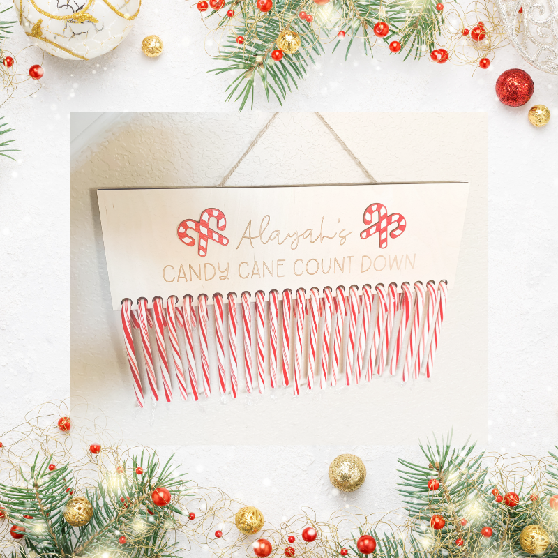 Personalized Candy Cane Countdown Advent Calendar for Christmas
