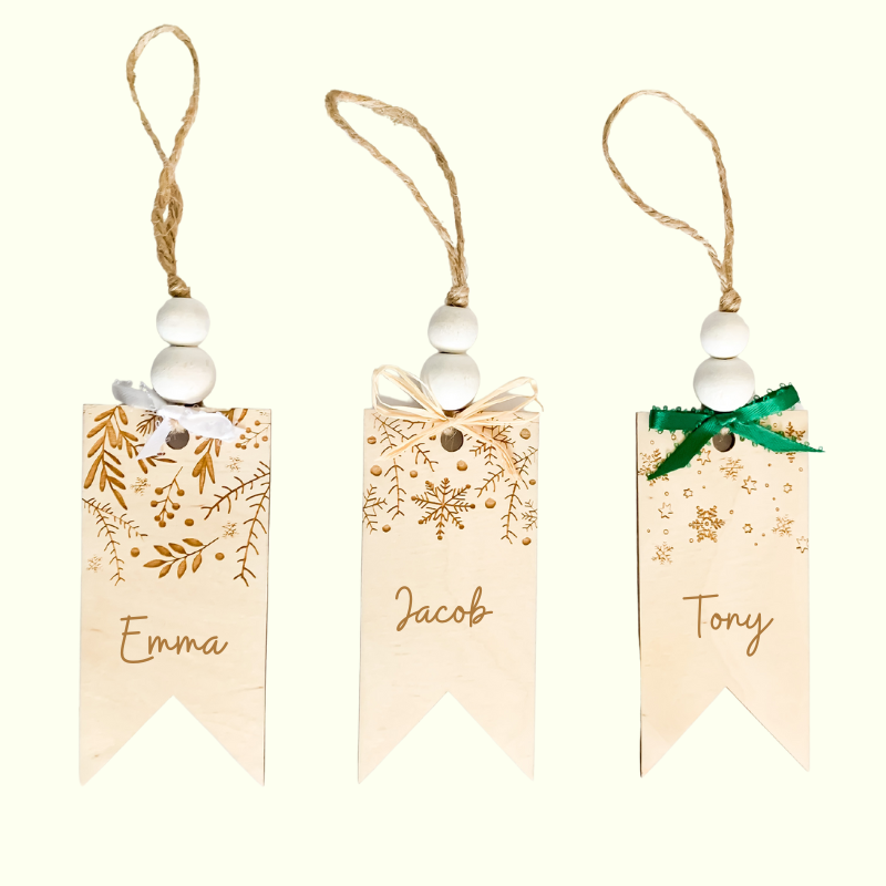 Personalized Wooden Christmas Stocking Name Tag