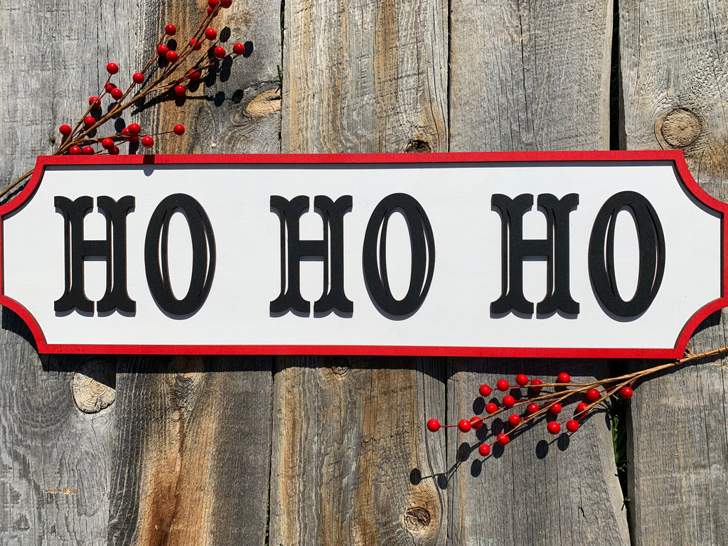 HO HO HO Horizontal Christmas Sign